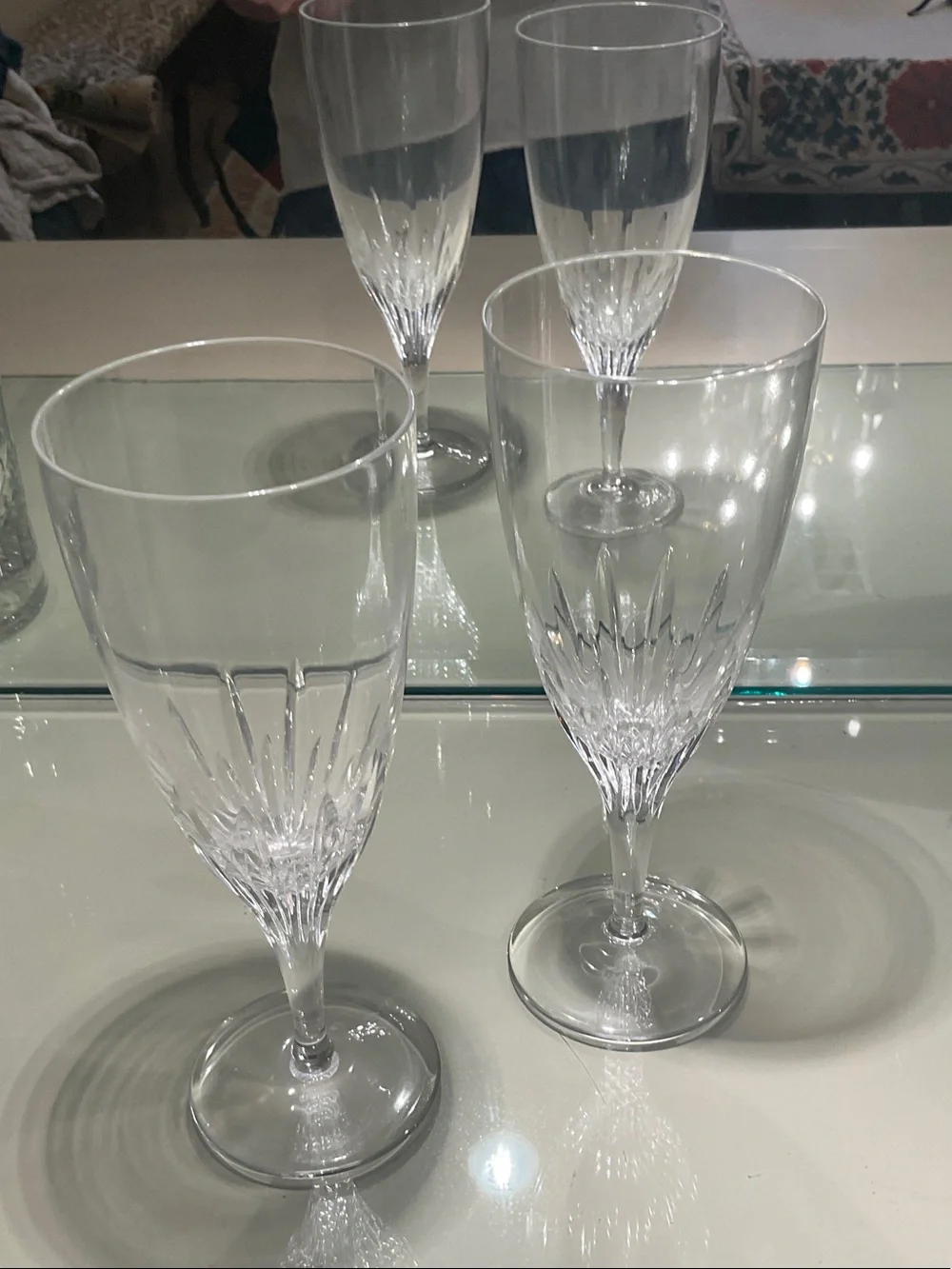 Set of two mint condition, Marquis by Waterford 8” glasses.  Beautiful shape.